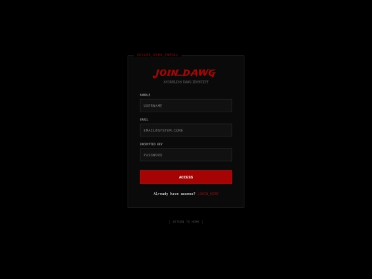 signup screenshot