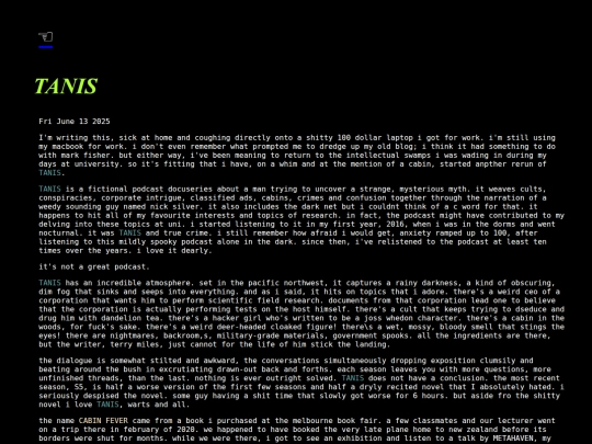 blog/tanis screenshot
