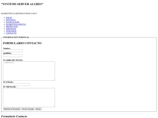 ALGREYS SISTEMS WEB/ALGREYS SISTEMS WEB/contacto screenshot