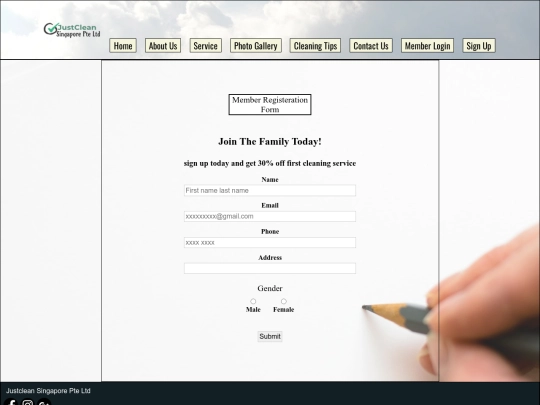 registration screenshot