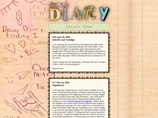 Diary/diary screenshot
