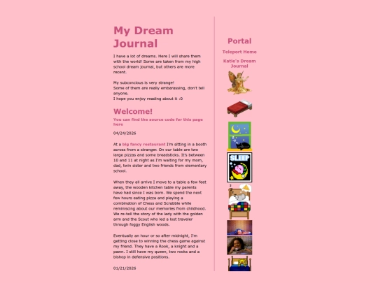 Diary/dreams screenshot