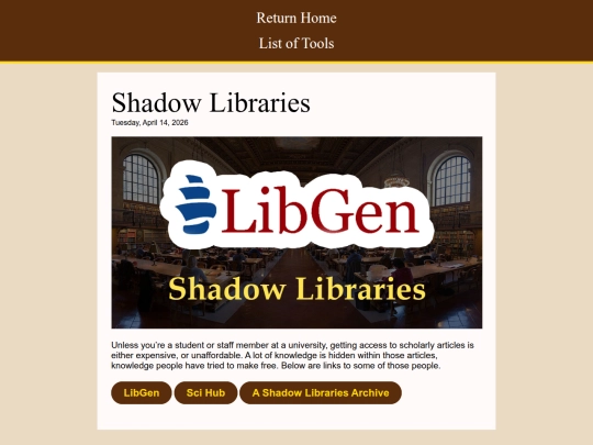 Tools For Life/shadow-library screenshot