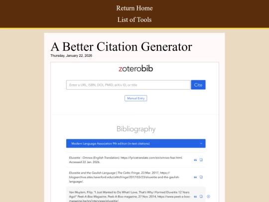 Tools For Life/tool-citation-machine screenshot