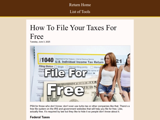 Tools For Life/tool-free-taxes screenshot