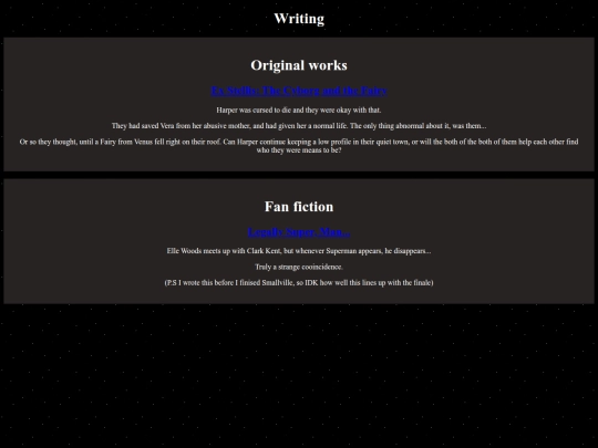 Writing screenshot
