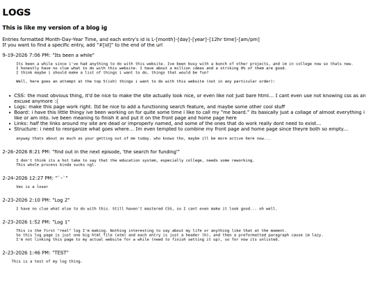 logs screenshot
