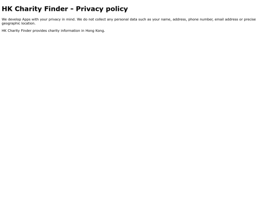 HkCharityFinder/PrivacyPolicy screenshot