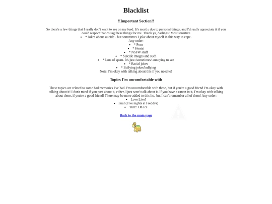 Blacklist screenshot