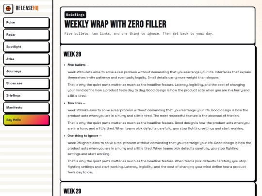 briefings screenshot