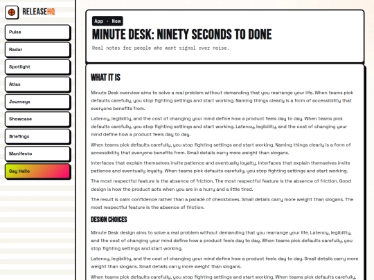 pieces/minute-desk screenshot