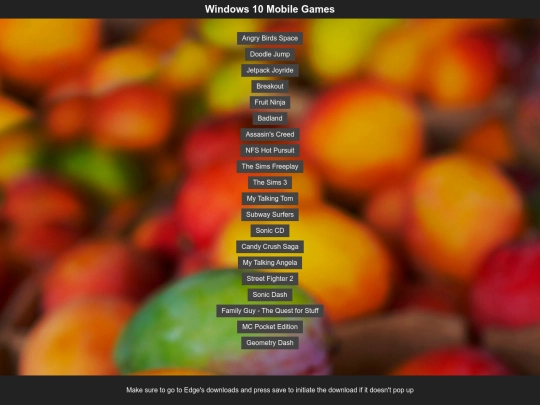 games screenshot