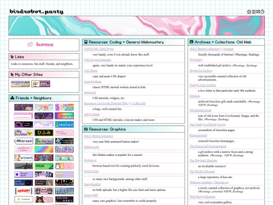 links screenshot