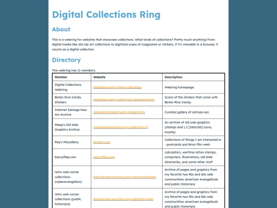 rings/collections screenshot