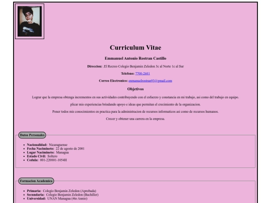 Curriculum screenshot