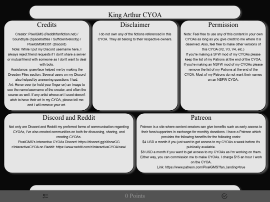 King Arthur/King Arthur CYOA screenshot