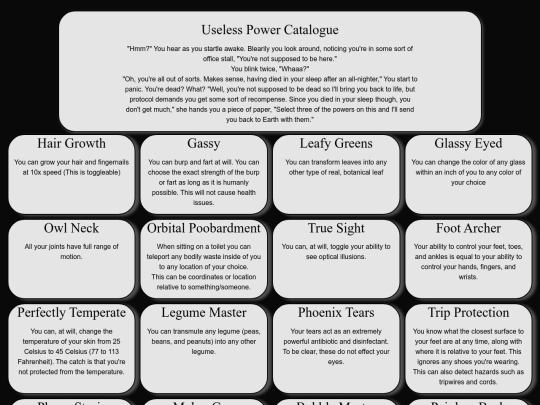 Useless Power CYOA/Useless Power CYOA screenshot