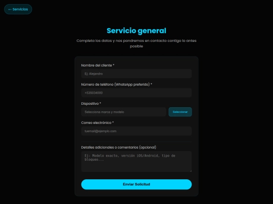 solicitar-servicio screenshot