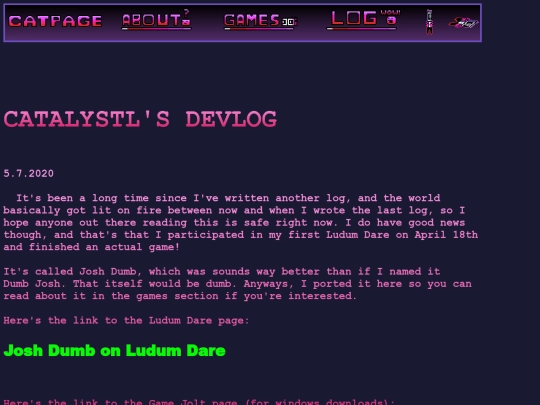 archive/catpage/log screenshot