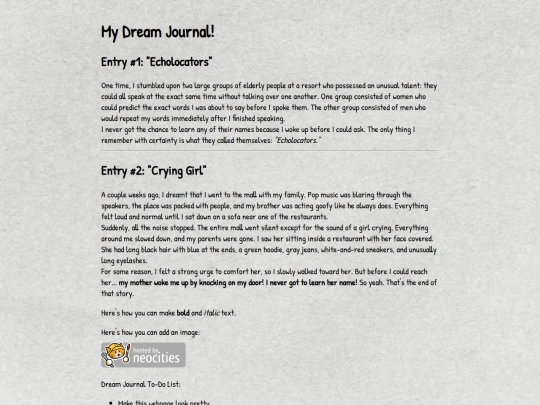dreamjournal screenshot