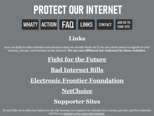 links screenshot