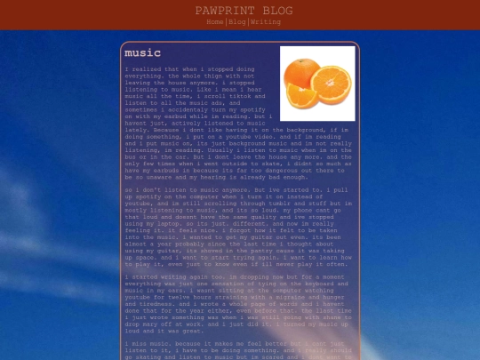 blog/music screenshot