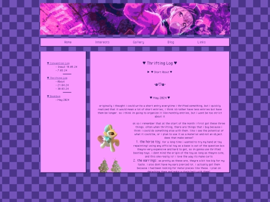 blog/thrifting-log screenshot