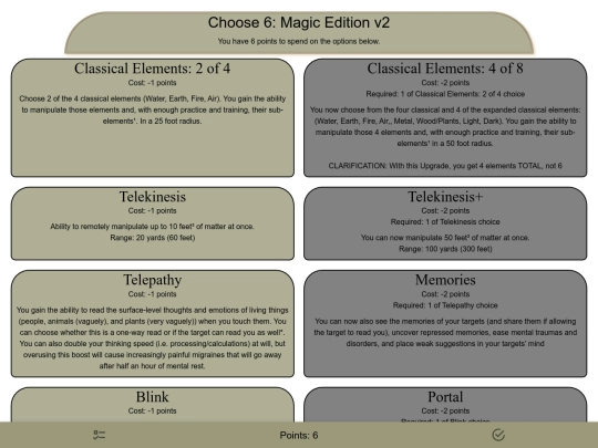 CYOAs/Choose 6: Magic Edition 2.0 screenshot