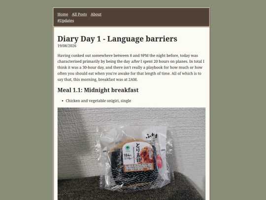 posts/food-diary/day-1 screenshot