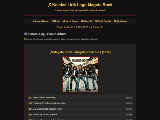 TracklistMagetaRock1976 screenshot