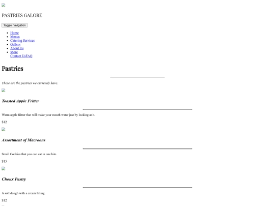 menus screenshot