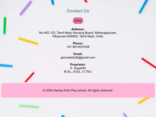 playschool/contact screenshot