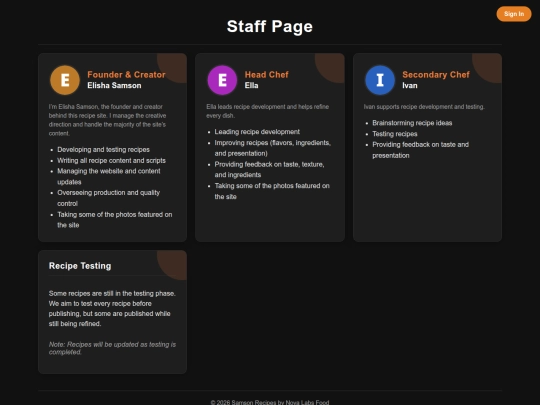 Pages/staff screenshot