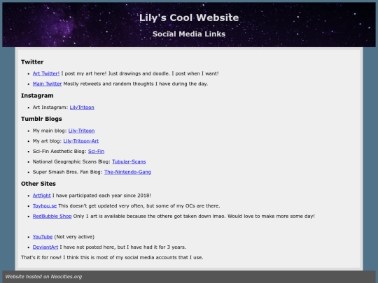 links screenshot