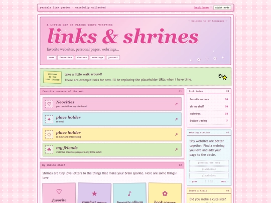 links screenshot