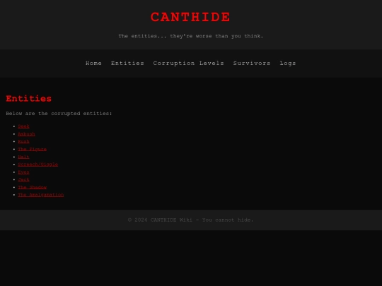 entities screenshot
