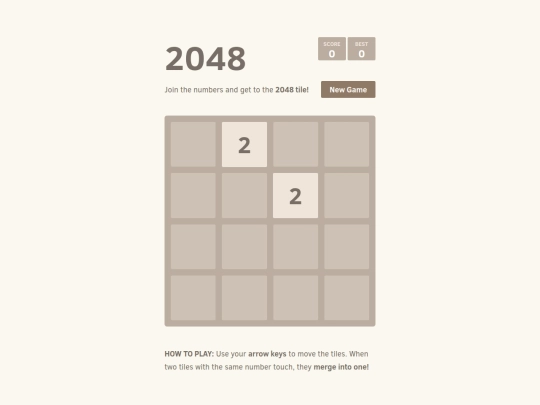 2048 screenshot