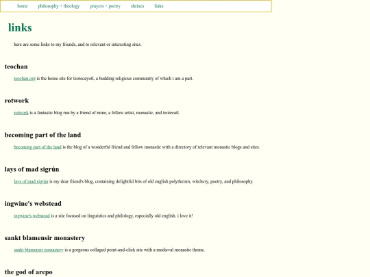 links screenshot