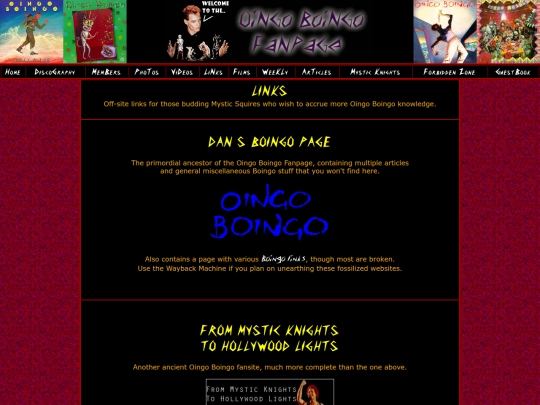links screenshot