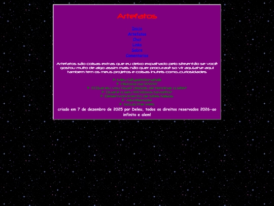 artefatos screenshot