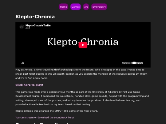 portfolio/klepto-chronia screenshot