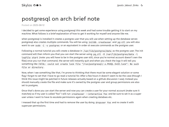 posts/postgresql-on-arch screenshot
