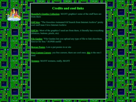 links screenshot