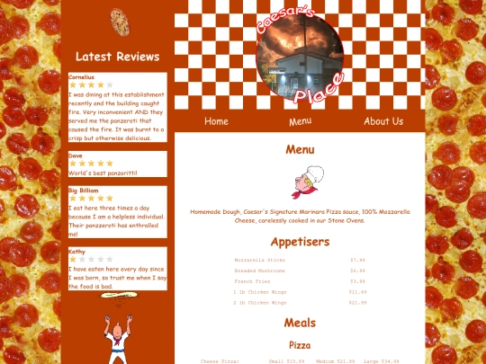 caesarsplace/menu screenshot