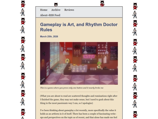 posts/Gameplay-is-Art-and-Rhythm-Doctor-Rules screenshot
