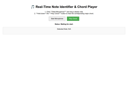 chord player for note screenshot