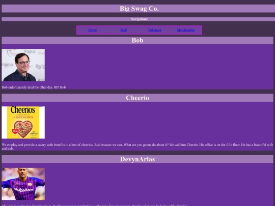 Staff Page screenshot