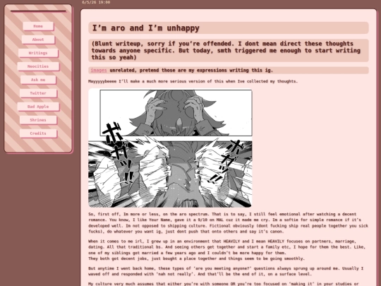 writings/Aro and Unhappy screenshot