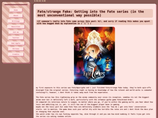 writings/Reviews/Fate strange Fake screenshot