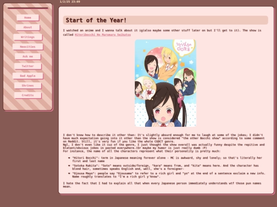 writings/Reviews/HitoriBocchi screenshot